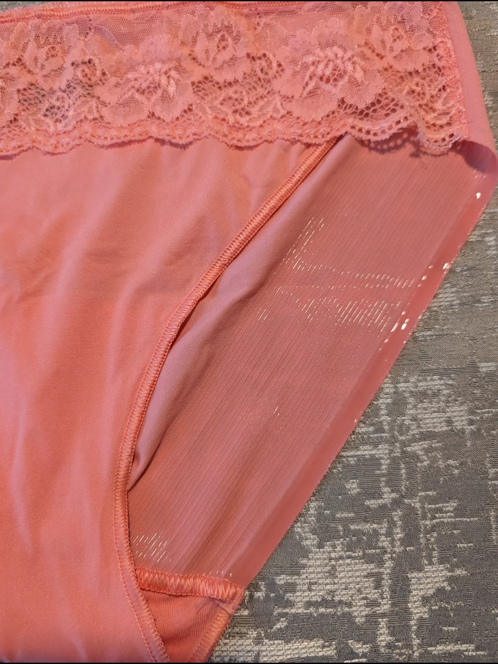 Soma Coral Cool Nights Lace-Trimmed Chemise with Matching Vanishing Edge Panty